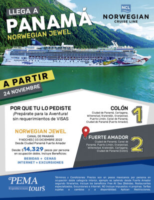 Flyer de promocion para la salida sin VISA por el Canal de Panamá