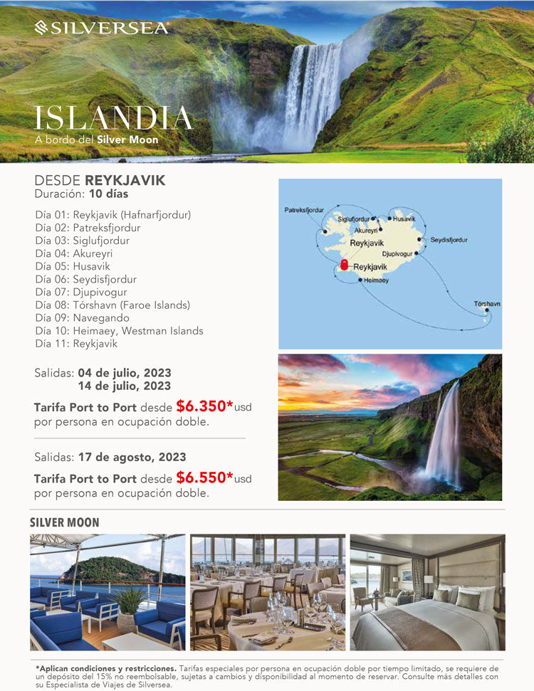 Itinerario Islandia con silversea