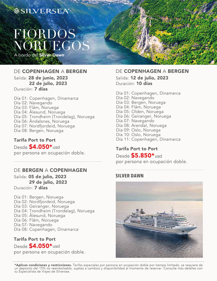 Itinerarios fiordos noruegos silversea