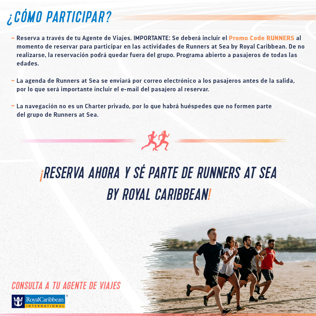 Descripción de la salida temática en el Oasis of the Seas, Runners At Sea by Royal Caribbean