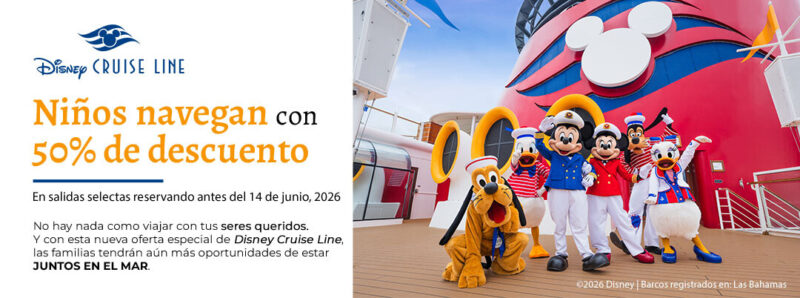 personajes de Disney saludando a bordo de Disney Cruise Line