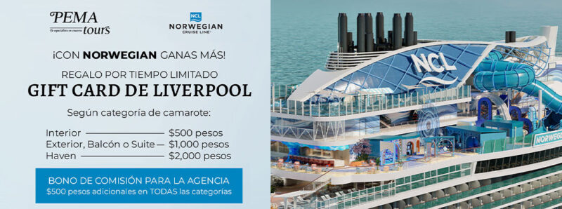 Barco Norwegian Aura con promocion de Norwegian Cruise Line