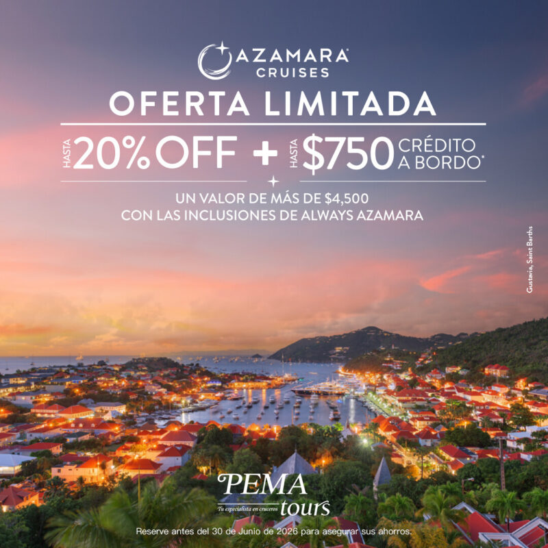Promocion Azamara Cruises, vista de Gustavia, San Barths